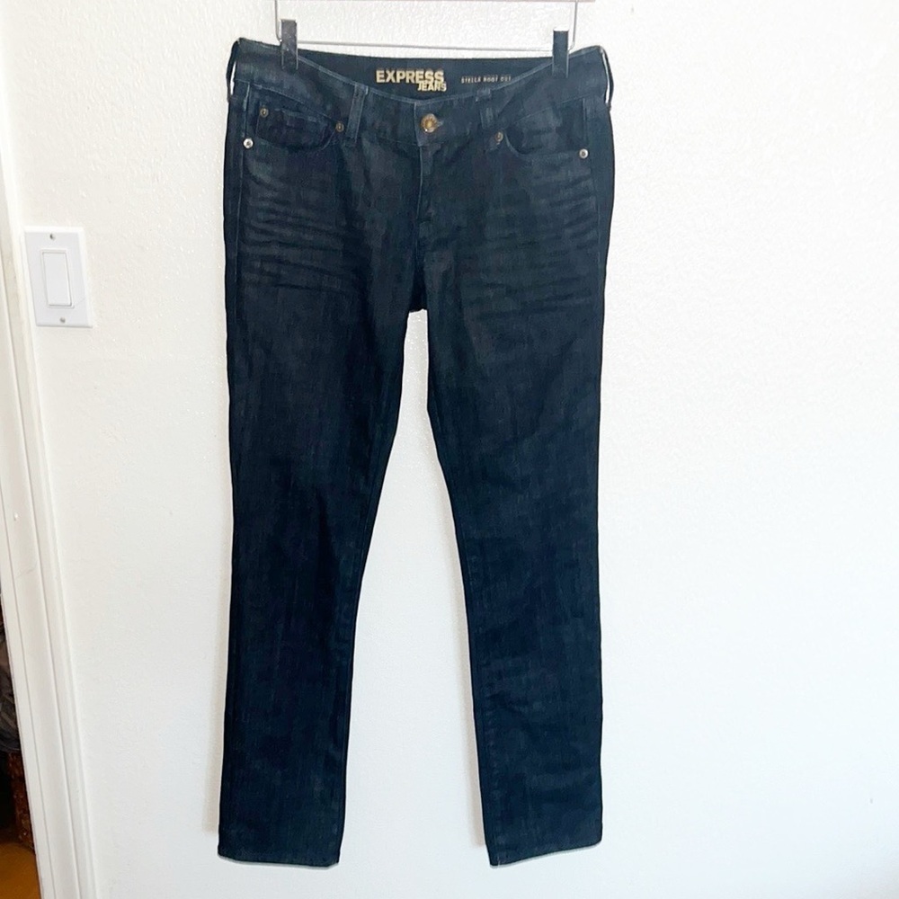 Express Jeans Stella Bootcut Low To MidRise Dark Wash Jeans